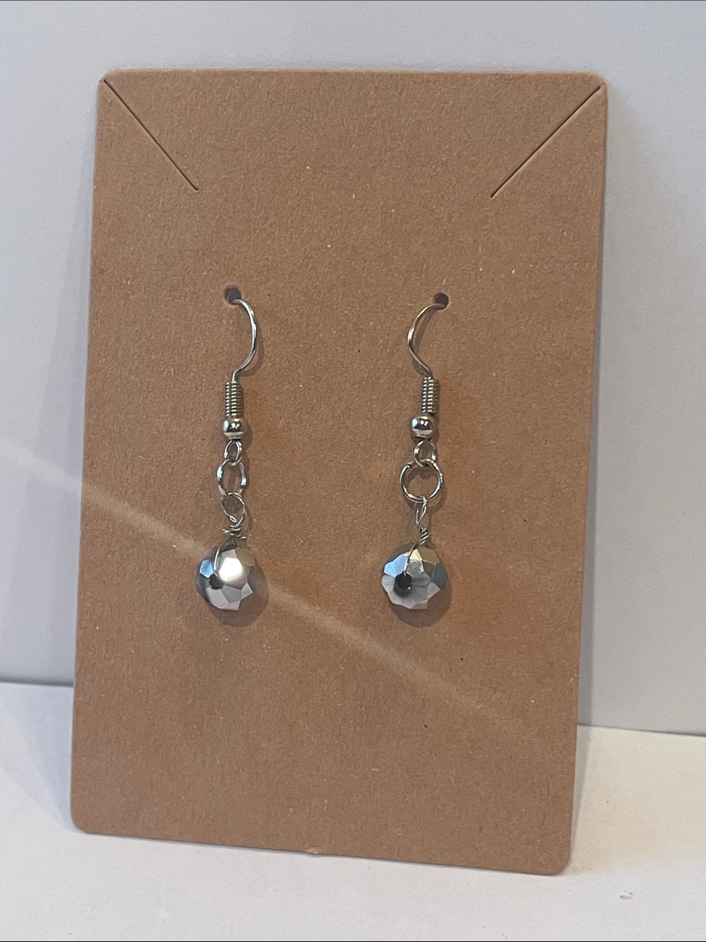 Silver Faceted Drop Dangle Earrings - Women Jewelry